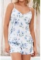 Pijama Conjunto Short Tiras Satín Azul 12079 - Azul de Provócame