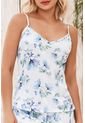 Pijama Conjunto Short Tiras Satín Azul 12079 - Azul de Provócame