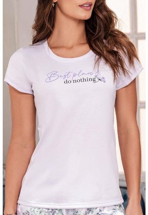 Pijama Conjunto Short M-Corta Satín 12166 - Lila