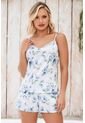 Pijama Conjunto Short Tiras Satín Azul 12079 - Azul de Provócame
