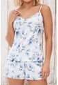 Pijama Conjunto Short Tiras Satín Azul 12079 - Azul de Provócame