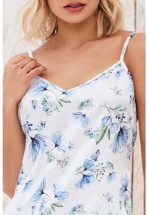 Pijama Conjunto Short Tiras Satín Azul 12079 - Azul