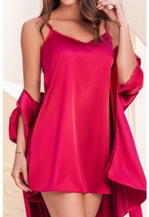 Pijama Vestido En Satín Cereza 12035 - Coral