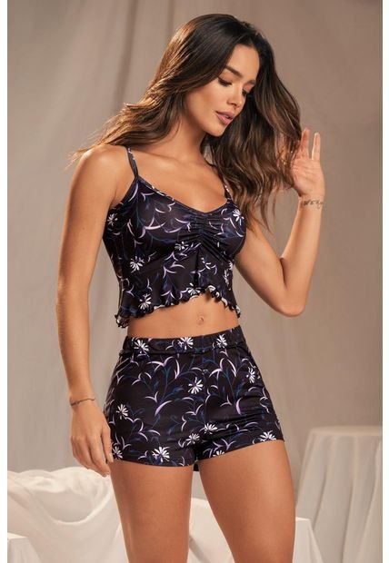 11898 Conjunto Short Sexy Negro - Negro