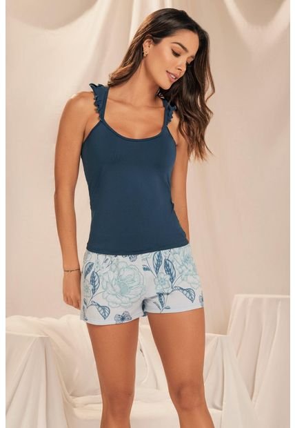 Pijama 11922 Conjunto Short Dama Verde Jade