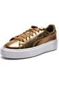 Tenis Dorado-Blanco Puma Basket Platform Luxe Wn's de Puma