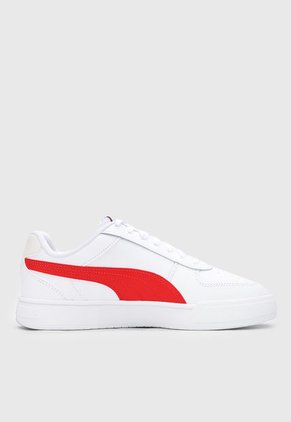 Tenis Lifestyle Blanco-Rojo-Dorado Puma Caven