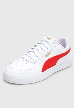 Tenis Lifestyle Blanco-Rojo-Dorado Puma Caven