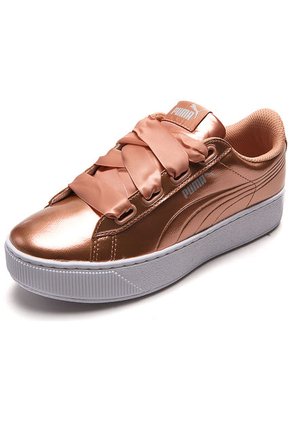 Tenis Lifestyle Cobre-Blanco Puma vikky Platform Ribbon P