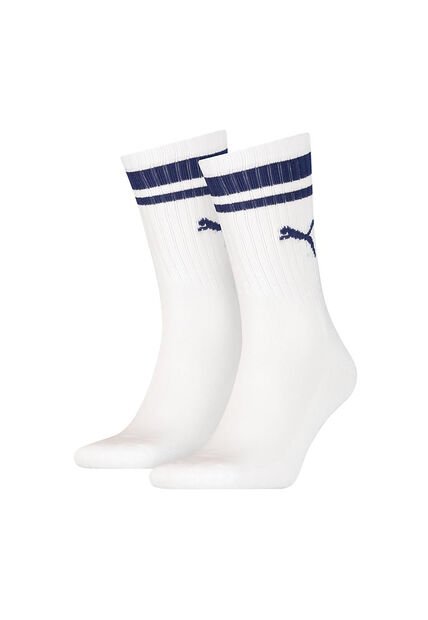Medias Deportivas Puma Crew Heritage Stripe 2P Blanco Unisex