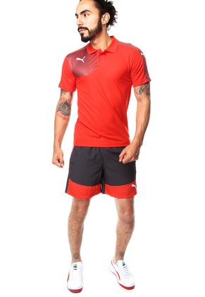 Pantaloneta Gris-Rojo Puma Evo Trg