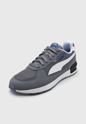 Tenis Lifestyle Gris-Blanco-Azul Navy Puma Graviton