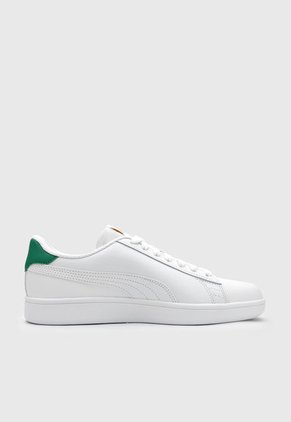 Tenis Lifestyle Blanco-Verde-Dorado Puma Smash v2 Leather