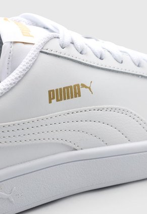 Tenis Lifestyle Blanco-Verde-Dorado Puma Smash v2 Leather