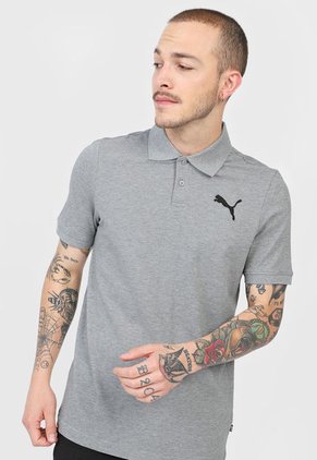 Polo Gris-Negro Puma Essentials