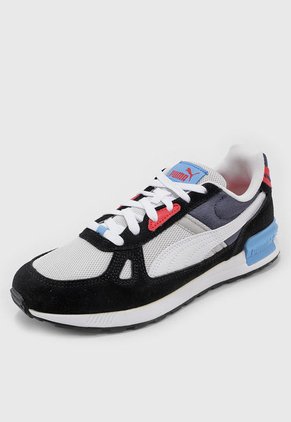 Tenis Lifestyle Negro-Blanco-Azul Puma Graviton Pro