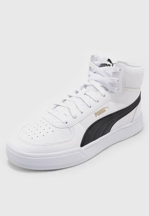 Tenis Lifestyle Blanco-Negro-Dorado Puma Caven Mid