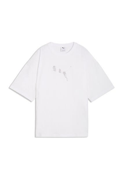 Camisa Deportiva Puma Original Ess Graphics Leo Blanco Mujer