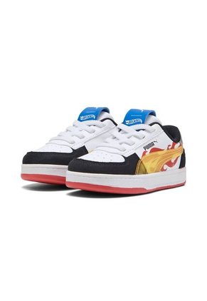 Tenis Deportivo Puma Original Caven 2 Hot Wheel Blanco Niños