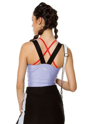 Top Lila-Negro Puma Chase Crop Top