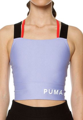 Top Lila-Negro Puma Chase Crop Top