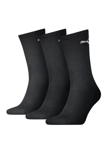 Medias Puma Originales Crew Long Sport 3 Pares Negro