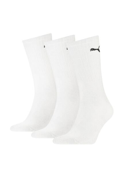 Medias Puma Originales Crew Long Sport 3 Pares Blanco Unisex