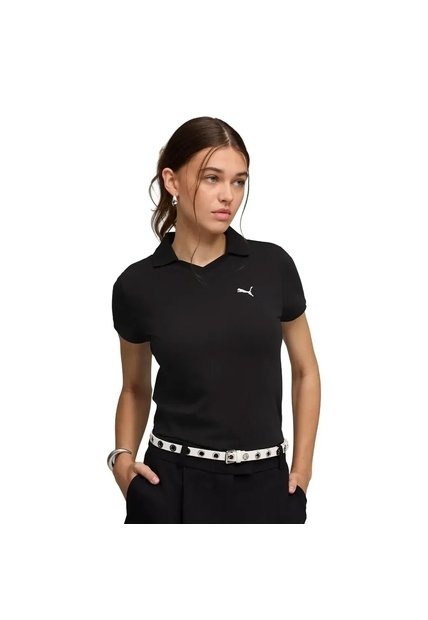 Camisa Tipo Polo Puma Originales Essentials Baby Negro Mujer
