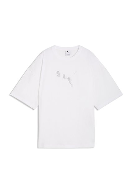 Camisa Deportiva Puma Original Ess Graphics Leo Blanco Mujer