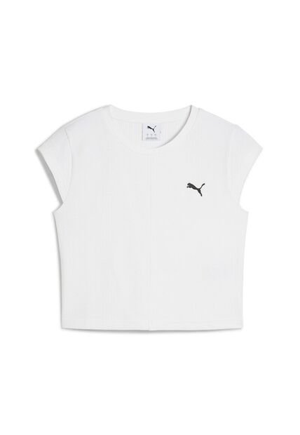 Camisa Deportiva Puma Wardrobe Ess Ribbed Baby Blanco Mujer
