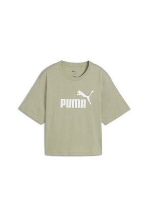 Camisa Deportiva Puma Original Ess Cropped Verde Para Mujer