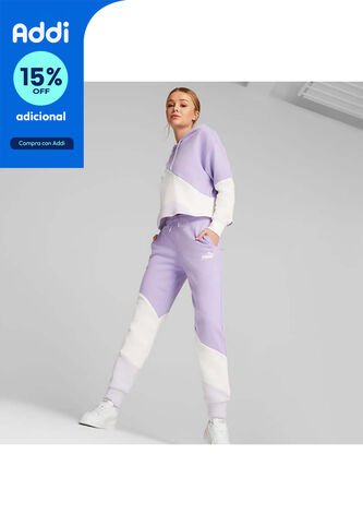 Pantalon Deportivo Puma Original Power Cat Lila Para Mujer Puma