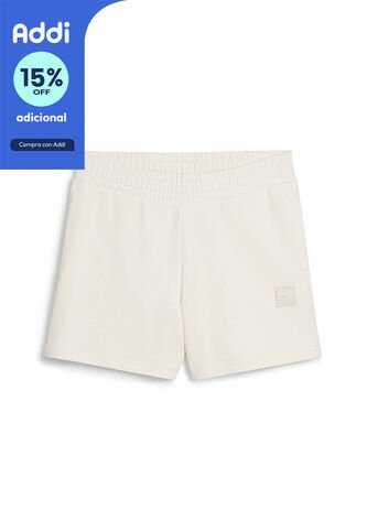 Pantaloneta Deportiva Puma Original Ess Mid-Rise Beige Mujer Puma