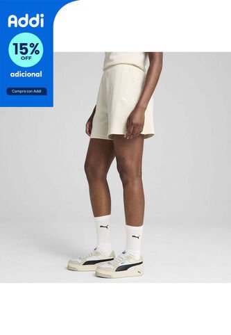 Pantaloneta Deportiva Puma Original Ess Elevated Beige Mujer Puma