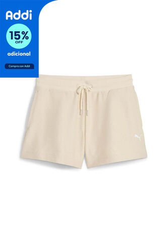 Pantaloneta Deportiva Puma Original Premium Ess4 Beige Mujer Puma