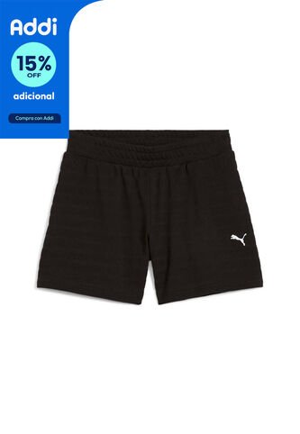 Pantaloneta Deportiva Puma Original Ess Elevated Negro Mujer Puma