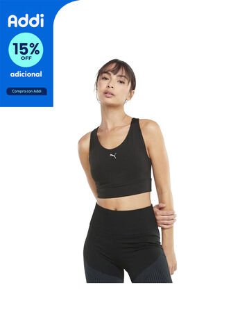 Top Bra Puma Mid Impact All Long Original Negro Mujer Puma
