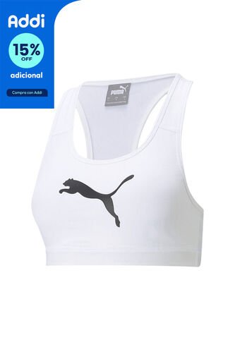 Top Bra Marca Puma Original Mid Impact 4 Keeps Blanco Mujer Puma