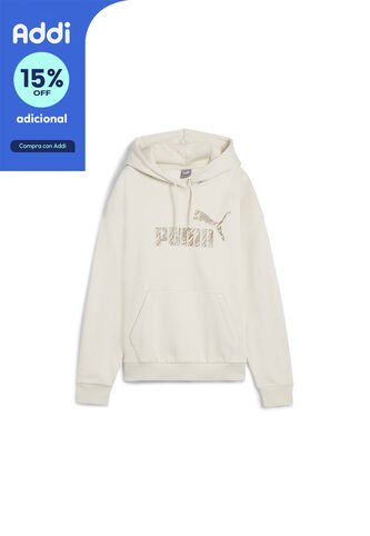 Hoodies Puma Originales Ess + Animal Fl Blancos Para Mujer Puma
