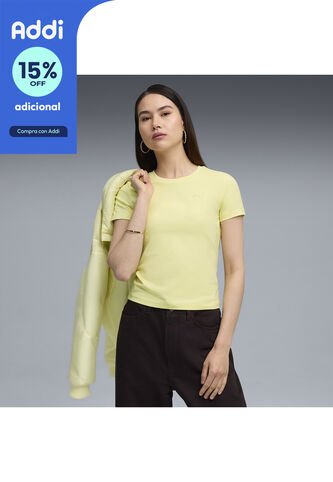 Tshirt Puma Original Wardrobe Ess Slim Amarillo Para Mujer Puma