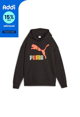 Hoodie Puma Original Classics MultiColor Logo Tr Negro Mujer Puma