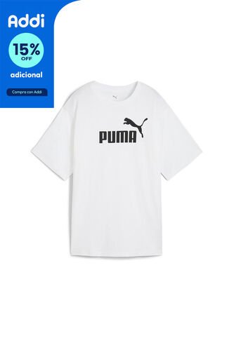 Camisa Deportiva Puma Metallic No. 1 Logo Blanco Mujer Puma