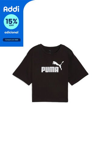 Camisa Deportiva Puma Ess Cropped No.1 Logo Negro Para Mujer Puma