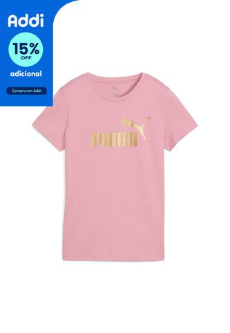 Camisa Deportiva Puma Ess Metallic No 1 Logo Rosa Para Mujer Puma