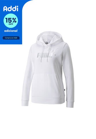 Busos Con Capucha Puma Original Ess + Metallic Blancos Mujer Puma