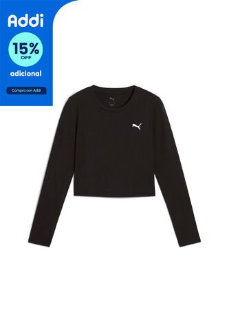 Camisa Deportiva Puma Original Wardrobe Ess Negro Para Mujer Puma