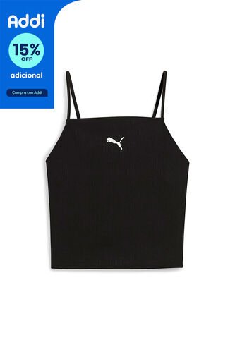 Camisas Deportivas Puma Wardrobe Ess Ribbed Tank Negro Mujer Puma