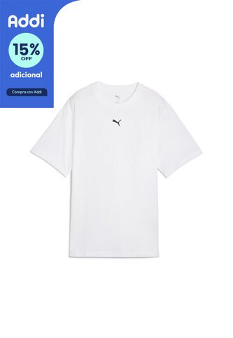 Camisa Deportiva Puma Original Ess Logo Relaxed Blanco Mujer Puma