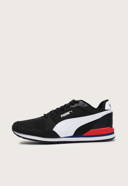 Tenis Lifestyle Negro-Blanco-Rojo Puma St Runner V3 Mesh