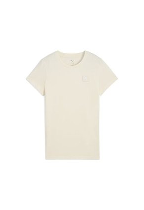 Camisa Deportiva Puma Original Ess Elevated Beige Para Mujer